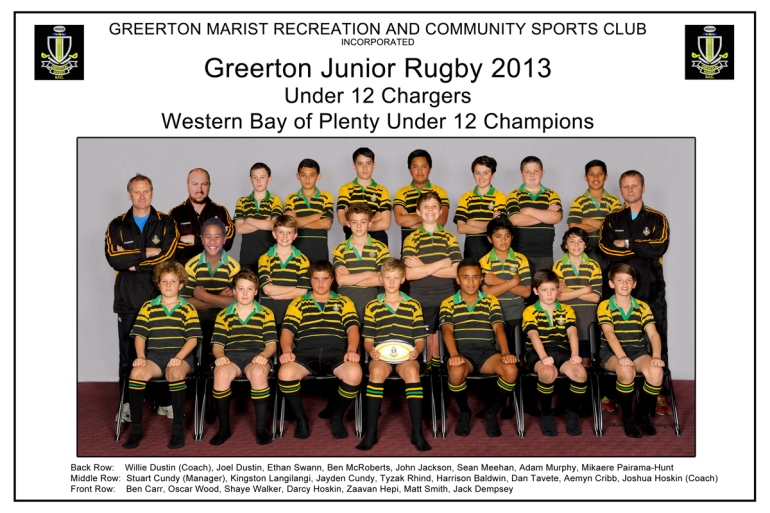 Greerton Marist Under 12 Chargers.A